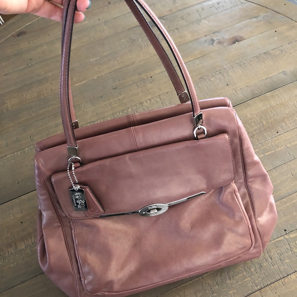 Shimmer copper Coach shoulder bag